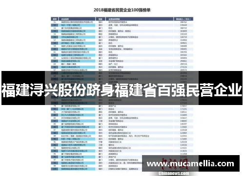 福建浔兴股份跻身福建省百强民营企业